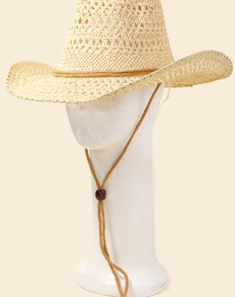 Ivory straw cowgirl hat