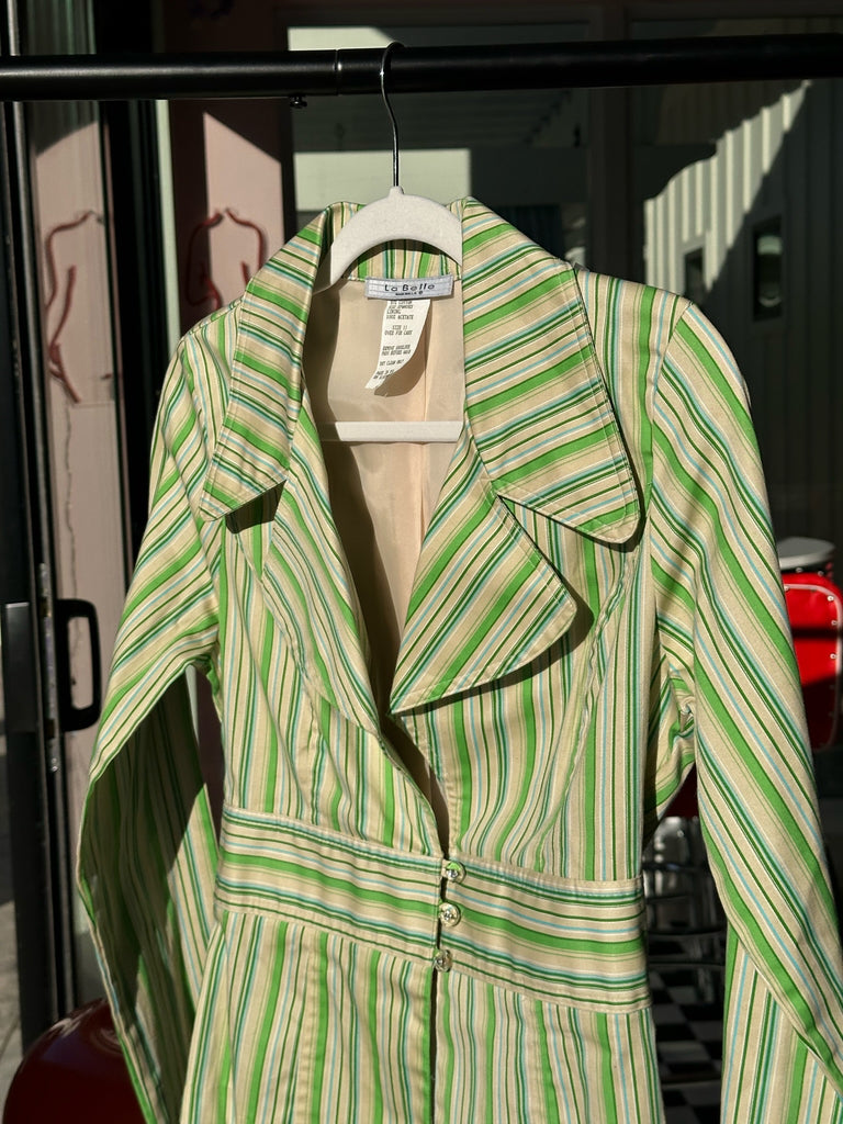 Lime striped blazer