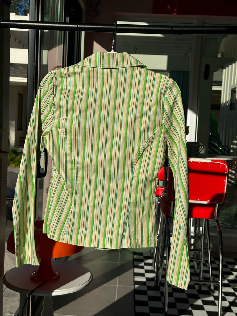 Lime striped blazer