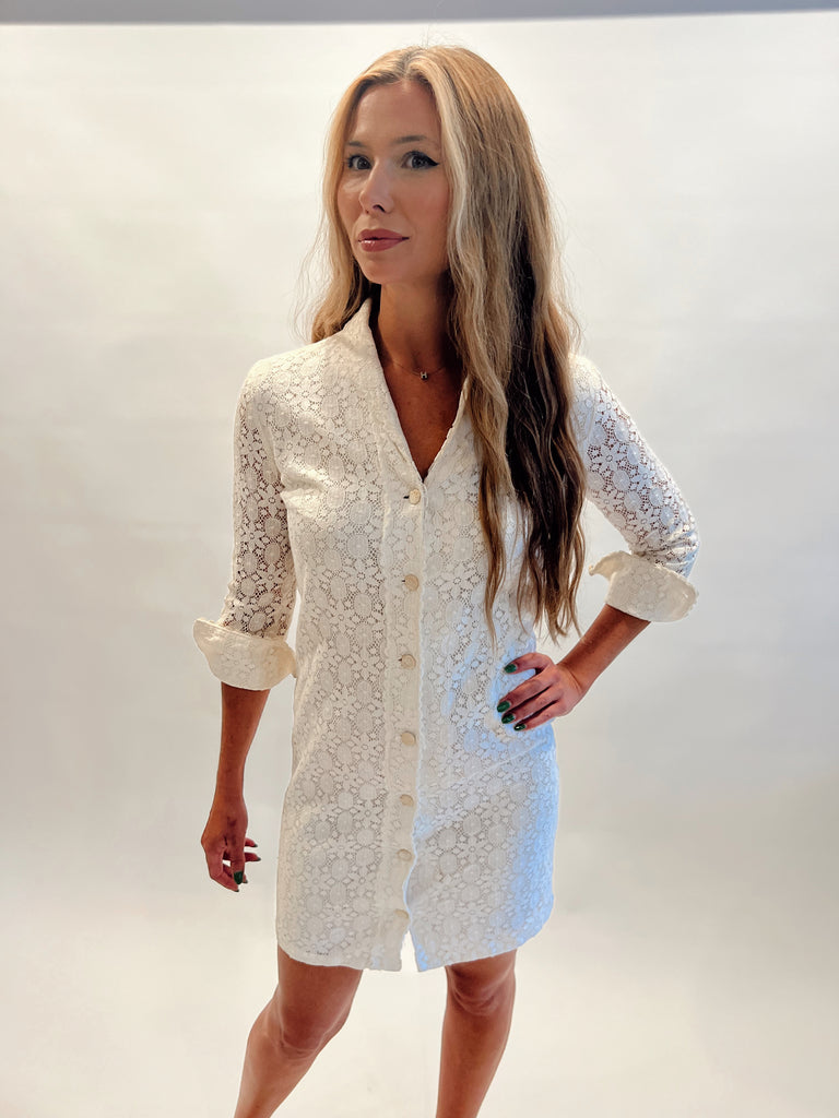 Lacy button front dress