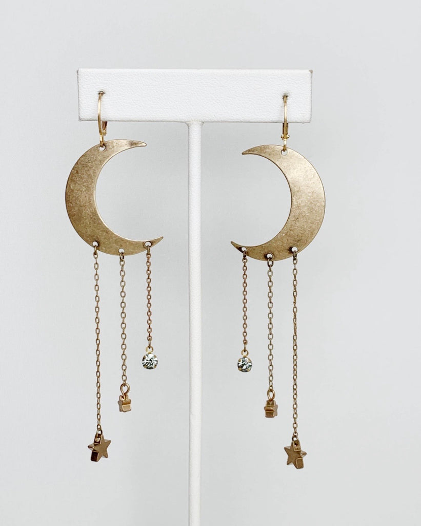 Bronze moon earrings
