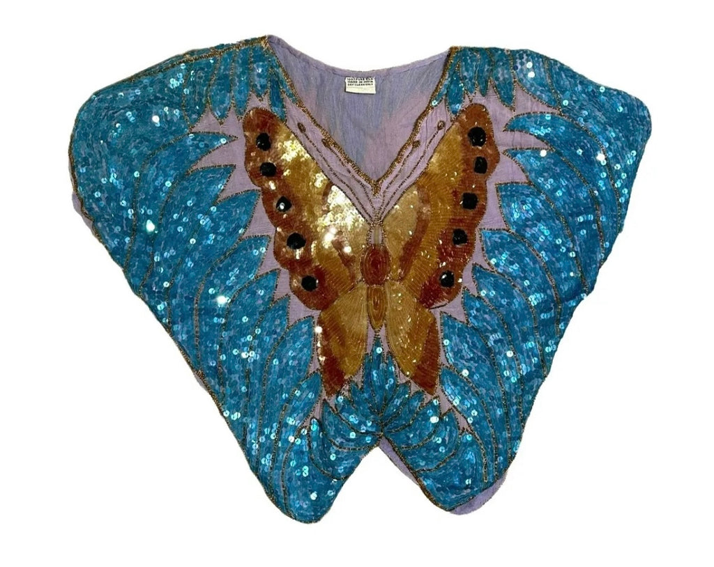 Teal butterfly top